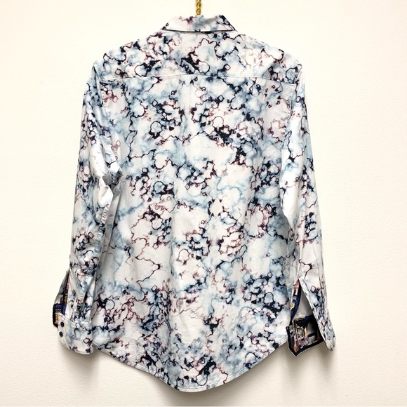 Robert Graham Marble Artwork Print Long Sleeve Button Shirt Classic Fit Size M - Picture 11 of 16